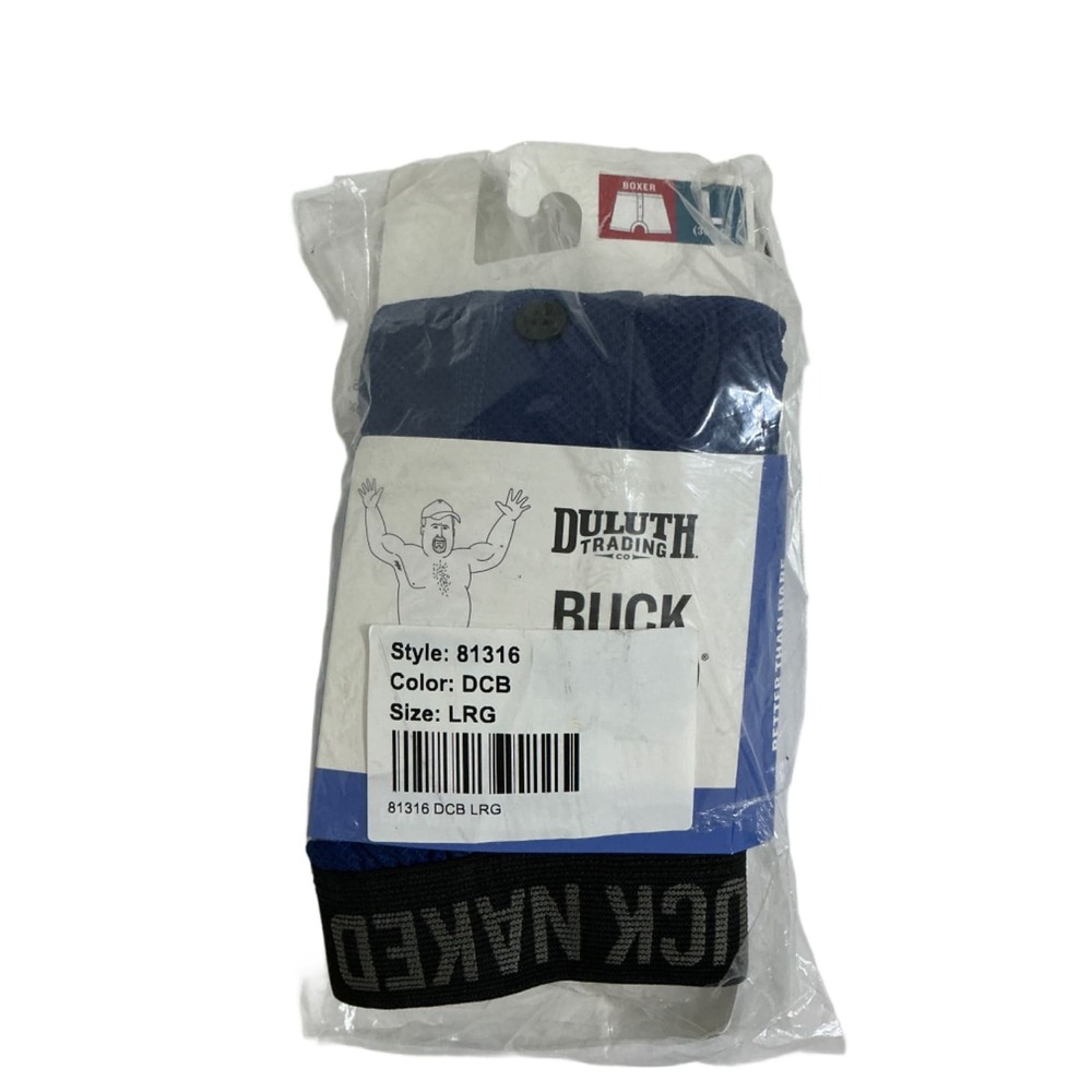 Duluth Trading Buck Naked Boxers Men's Large 36-38 Blue Performance 81316 NWT